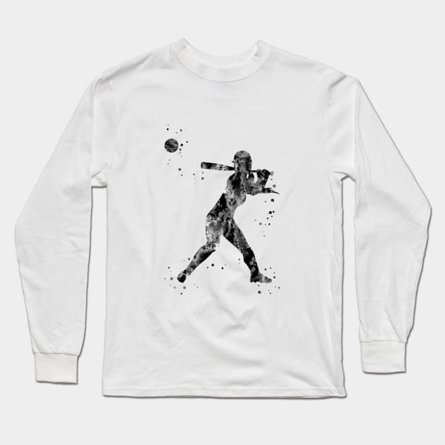 Girl softball player Long Sleeve T-Shirt by RosaliArt